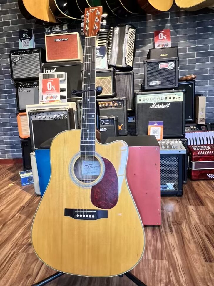 Vineyard Solid Acoustic Electric Guitar