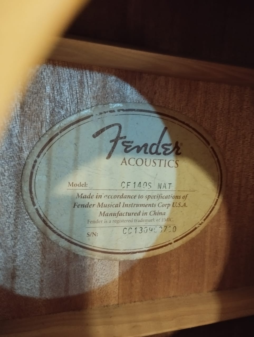 FENDER CF -140S ACOUSTIC GUITAR - Image 2